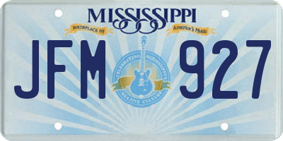 MS license plate JFM927