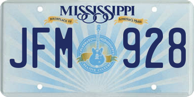 MS license plate JFM928