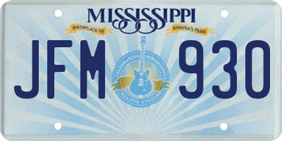 MS license plate JFM930