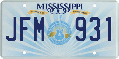 MS license plate JFM931