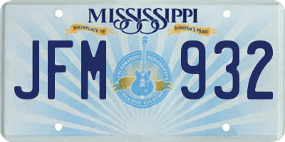 MS license plate JFM932
