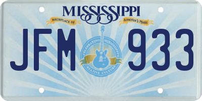 MS license plate JFM933