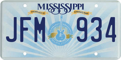 MS license plate JFM934