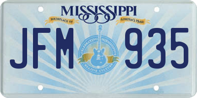 MS license plate JFM935