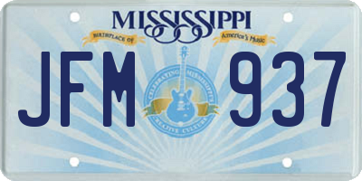 MS license plate JFM937