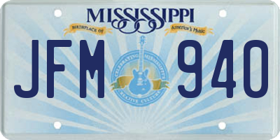 MS license plate JFM940