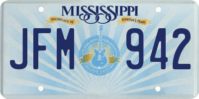 MS license plate JFM942