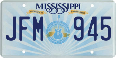 MS license plate JFM945