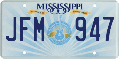 MS license plate JFM947