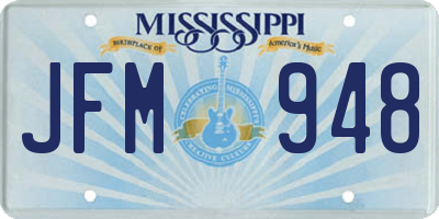 MS license plate JFM948
