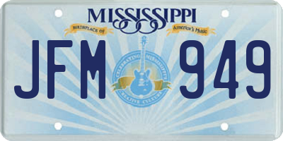 MS license plate JFM949