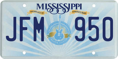 MS license plate JFM950