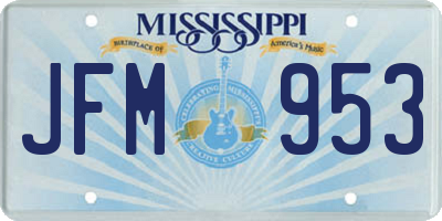 MS license plate JFM953