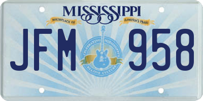 MS license plate JFM958