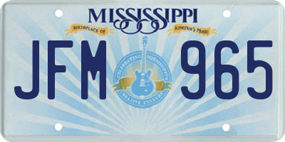 MS license plate JFM965