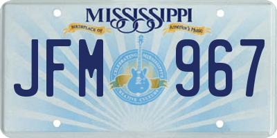 MS license plate JFM967
