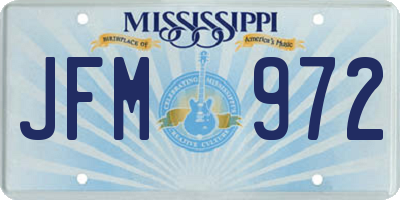 MS license plate JFM972