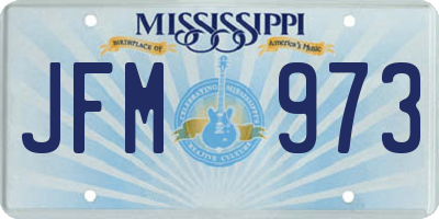 MS license plate JFM973