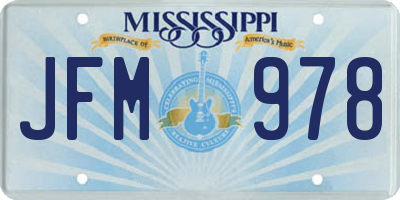 MS license plate JFM978