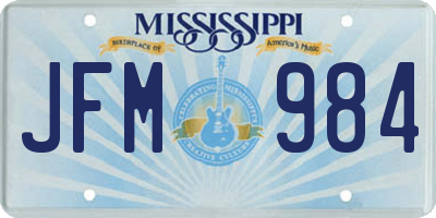MS license plate JFM984