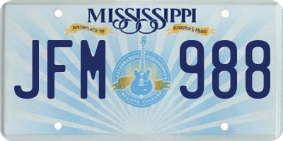 MS license plate JFM988