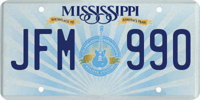 MS license plate JFM990