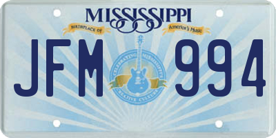 MS license plate JFM994