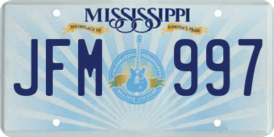 MS license plate JFM997
