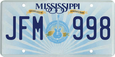 MS license plate JFM998