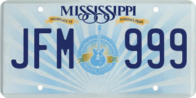 MS license plate JFM999