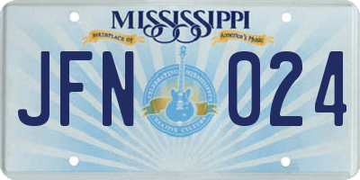 MS license plate JFN024
