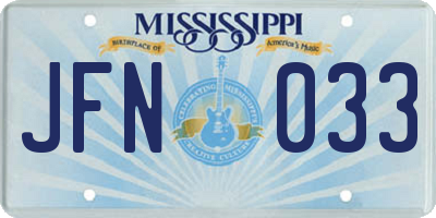 MS license plate JFN033