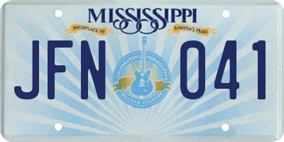 MS license plate JFN041