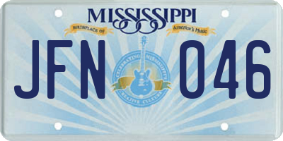 MS license plate JFN046