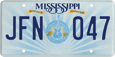 MS license plate JFN047