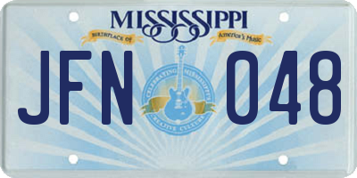MS license plate JFN048