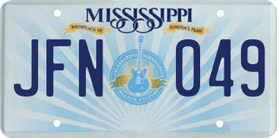 MS license plate JFN049