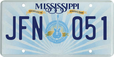 MS license plate JFN051
