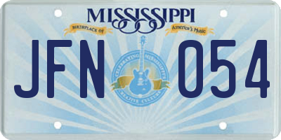 MS license plate JFN054