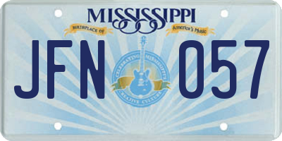 MS license plate JFN057