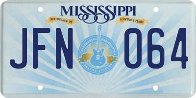 MS license plate JFN064