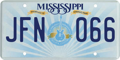 MS license plate JFN066