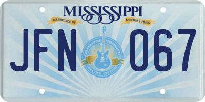 MS license plate JFN067