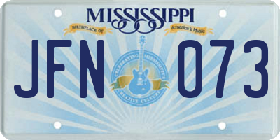 MS license plate JFN073