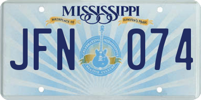 MS license plate JFN074