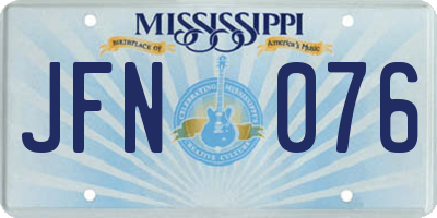 MS license plate JFN076