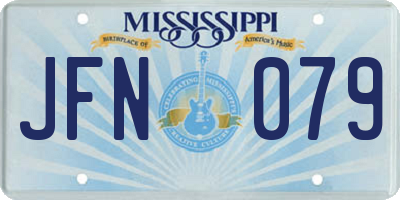 MS license plate JFN079
