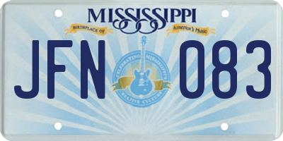 MS license plate JFN083