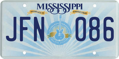 MS license plate JFN086