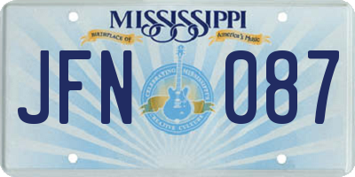 MS license plate JFN087